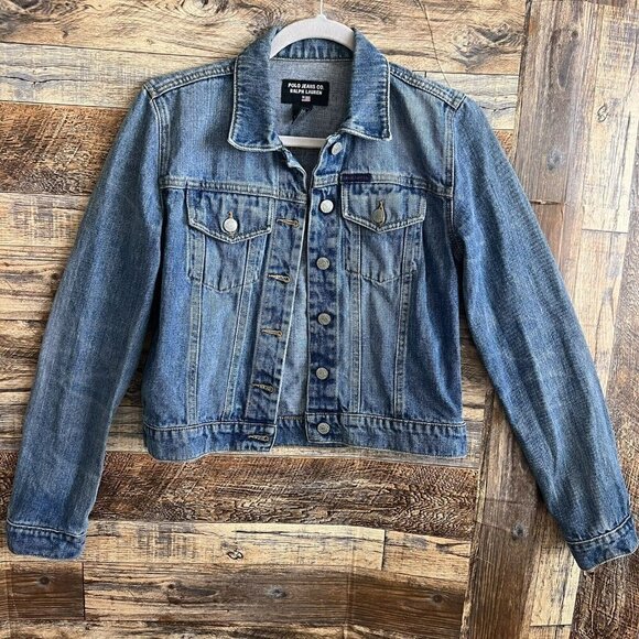 Vintage Polo Jeans Co. Ralph Lauren Denim Jacket 90s Y2K Black Label - Picture 2 of 8